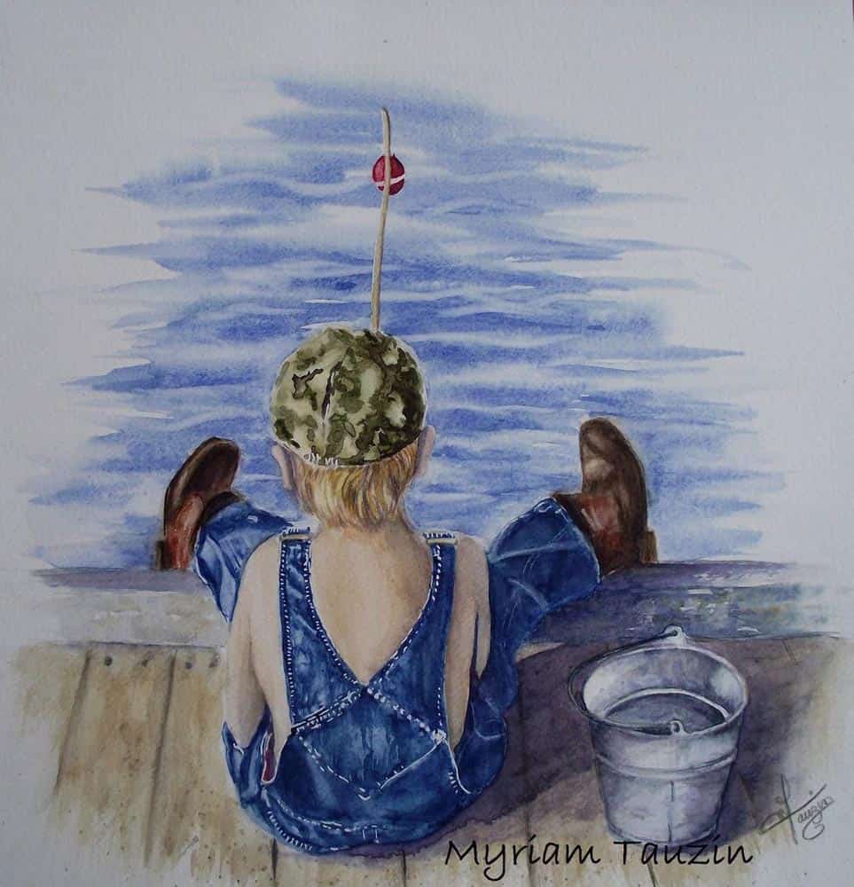 À la pêche - signé