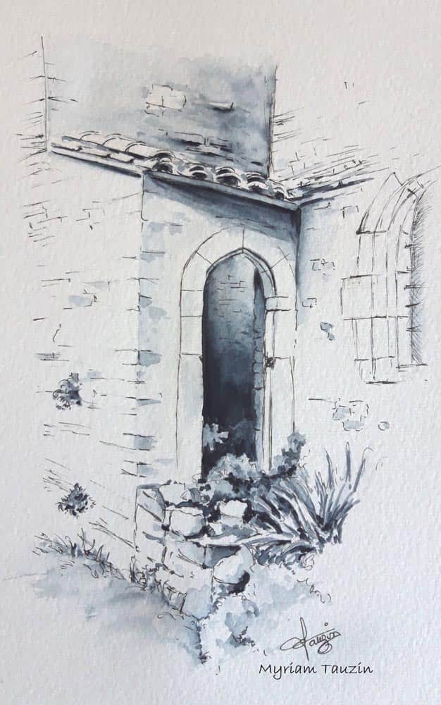 Cordes sur Ciel : petite porte - signé